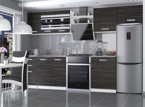 PAVANE | Cucina Componibile Lineare L 300 / 180cm 9 pz | Piano di lavoro INCLUSO | Set di mobili da cucina