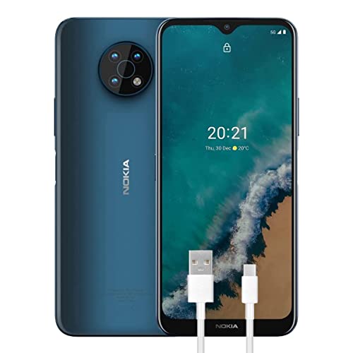 Nokia G50 Smartphone 5G 128GB, 4GB RAM, Tripla Camera 48 Mp, Display HD+ da 6.82″, Batteria da 5000 mAh, Dual Sim, Nordic Blue, Versione con Cavo USB Type-C Aggiuntivo 1m