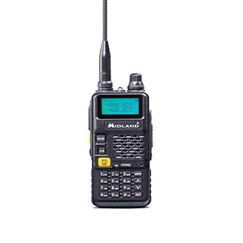 Midland CT590 S Radio Ricetrasmittente Amatoriale Dual Band 128 Canali Memorizzabili - 1 Ricetrasmettitore, Antenna, Clip Cintura, Pacco Batteria Li-Ion 1500mAh