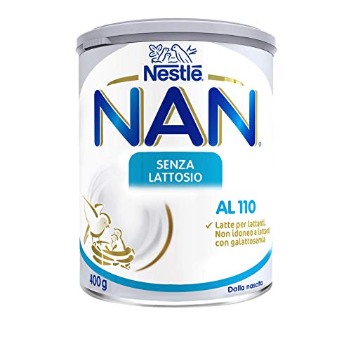 Nestlé Nan senza Lattosio al 110, Latte per Lattanti in Polvere Latta 400 g