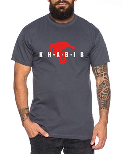 Tee Kiki Air Khabib II Maglietta da Uomo Cool Fitness Sport Shirt, Farbe2:Grigio Scuro, Größe2:X-Large