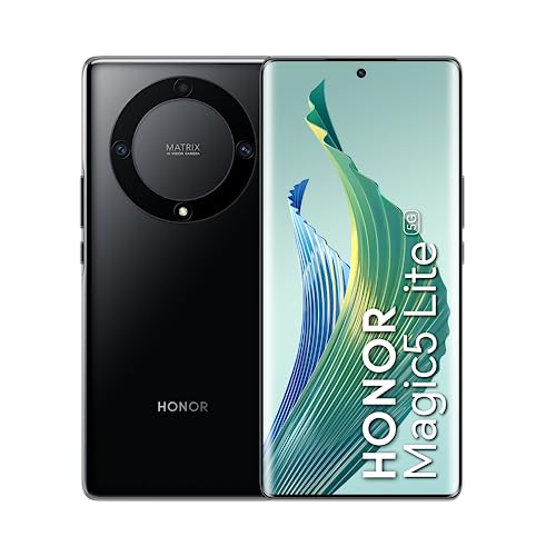 HONOR Magic5 Lite Smartphone 5G, 6+128GB, Display OLED Curvo da 6,67” a 120Hz, Fotocamera da 64MP con Batteria da 5100mAh, Dual SIM, Android 12, Nero