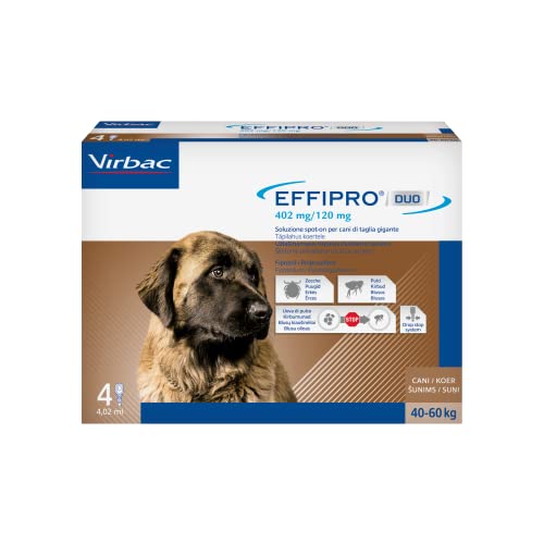 Virbac effipro duo cani XLarge 40-60 kg; confezione da 4 pipette.