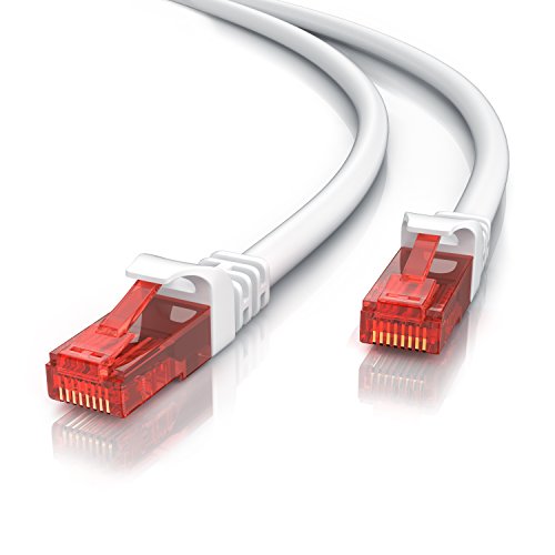 CSL - 20m Cavo di Rete di Alta qualitá - Cat.6 Ethernet Gigabit LAN RJ45-10 100 1000 Mbit s - Cavo Patch - UTP - Compatibile con Cat.5 Cat.5e Cat.7 - Bianco da 20 Metri