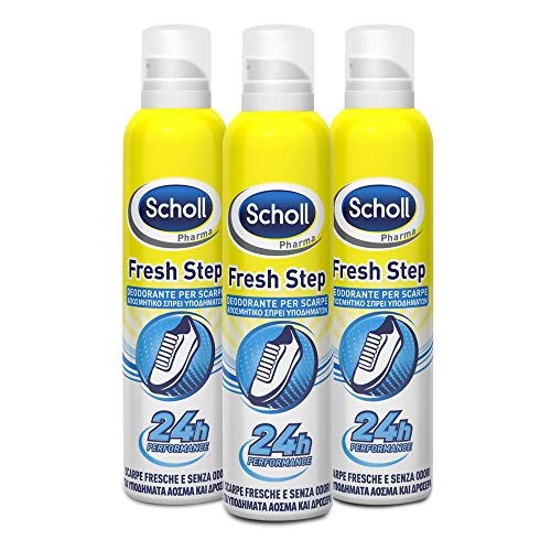 Scholl Spray Deodorante per Scarpe 150 ml, Elimina Cattivi Odori, 3 Confezioni