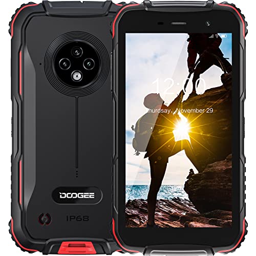 DOOGEE S35T Rugged Smartphone [2022],4G, 4350mAh, 3GB + 64GB Quad-Core, 256GB Espandibili, Fotocamera da 13 MP, Android 11.0 Telefone Cellulare, 5.0' HD+, IP68/IP69K Cellulari, Face ID, GPS, Rosso