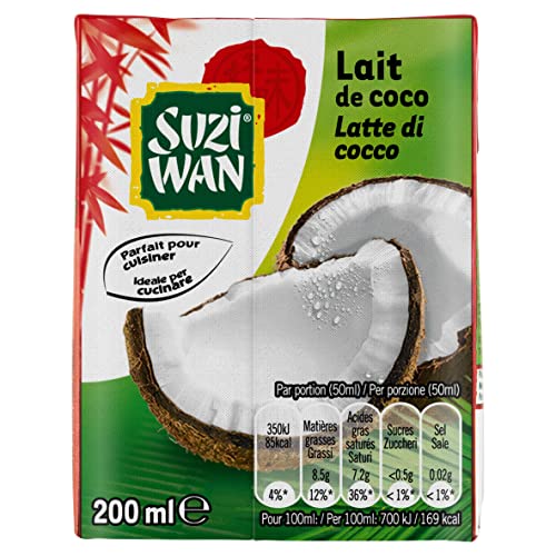 Suzi Wan Latte di Noce di Cocco, 12 confezioni da 200 ml