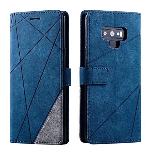 SONWO Cover per Galaxy Note 9, Flip Caso in PU Pelle Case Cover Portafoglio Custodia per Samsung Galaxy Note 9, [Kickstand] [Slot per Schede], Blu