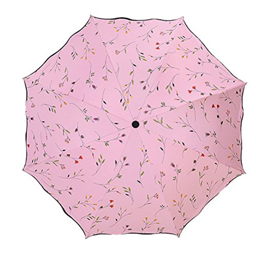 Ombrellone da donna tripla pieghevole Estate Sun prova Gli ombrelli Protezione UV Begonia Ombrellone leggeri rosa Antivento 8 ossa Ombrelloni Ombrelloni per le donne (Rosa)