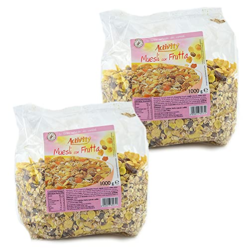 kg 2 MUESLI con Frutta LA Forza Naturale dei Cereali, Ideali per Prima Colazione E per Realizzare Barrette A Base di MUESLI E Cereali