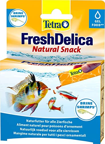 Tetra FreshDelica Brine Shrimps 16 x 3g, Mangime Naturale per Tutti i Pesci Ornamentali