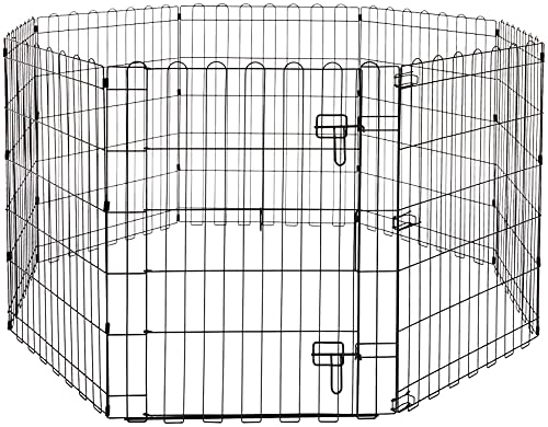 Amazon Basics, Box per esercizi per cani e animali domestici, pieghevole, in metallo, con porta, 76 cm