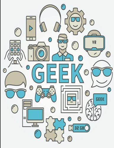 2017, 2018, 2019 Weekly Planner Calendar - 70 Week - Geek Out: Physics, Math, Diagrams, and Geek Gear, Blue, Gray - White BG