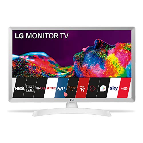 LG 28TN515S- WZ - Monitor Smart TV 70 cm (28') (1366 x 768, 16:9, DVB-T2/C/S2, WiFi, 5 ms, 250 CD/m², 5 M:1, Miracast, 10 W, 1 x HDMI 1.3, USB 2.0), Colore Bianco