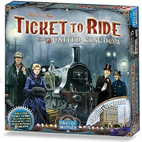 Days of Wonder , Ticket to Ride United Kingdom Board Game EXPANSION , Board Game for Adults and Family , Train Game , Ages 8+ , For 2 to 5 players , Average Playtime 30-60 Minutes