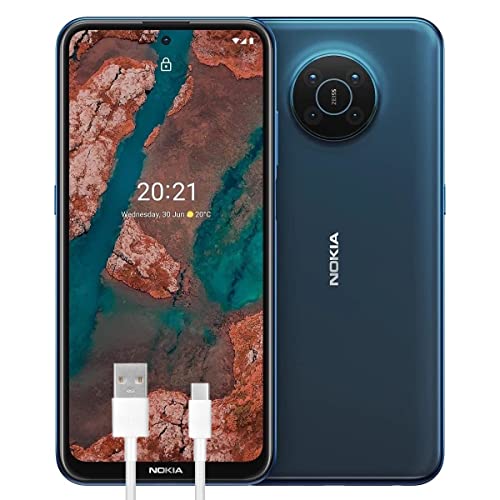Nokia X20 Smartphone 5G 128GB, 8GB RAM, Quad Camera 64 Mp Ottiche ZEISS, Display 6.67” FHD+, Batteria 4470mAh, Dual Sim, Nordic Blue, Versione con Cavo USB Type-C Aggiuntivo 1m