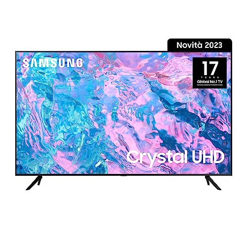 Samsung Crystal UHD UE65CU7190UXZT, Smart TV 65' Serie CU7000, Crystal UHD 4K, BLACK , 2023, DVB-T2