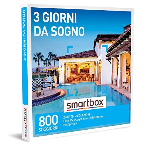 Smartbox - 3 Giorni Da Sogno - Cofanetto Regalo Coppia, 2 Notti con Colazione per 2 Persone, Idee Regalo Originale