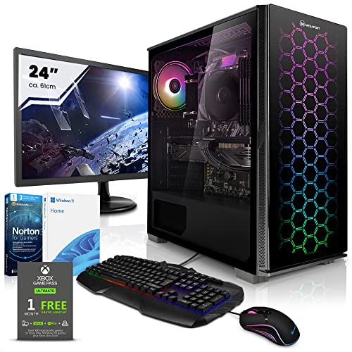 Megaport Completo PC Gaming AMD Ryzen 5 5500 6x 3.60GHz • 24” Schermo • Windows 11 • Nvidia GeForce RTX3060 12GB • 16GB 3200MHz DDR4 • 250GB M.2 SSD • 1TB HDD • Tastiera/Mouse • pc da gaming