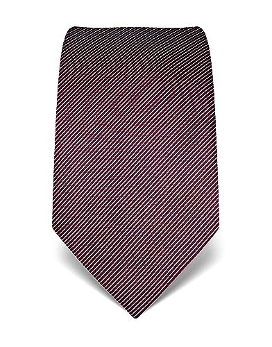 Vincenzo Boretti cravatta elegante classica da uomo, 8 cm x 15 cm, di pura seta di alta qualità, idrorepellente e antisporco, motivo a righe borgogna
