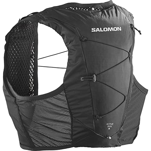 Salomon Active Skin 4 Gilet da Running compatibile con Soft Flask Unisex, Comfort a lunga durata, Idratazione facile, Scomparti ottimizzati, Black, L