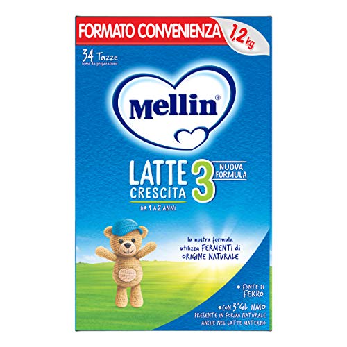 Mellin 3 Latte in Polvere di Crescita - 3 Confezioni di 1200gr [Totale = 3600gr]