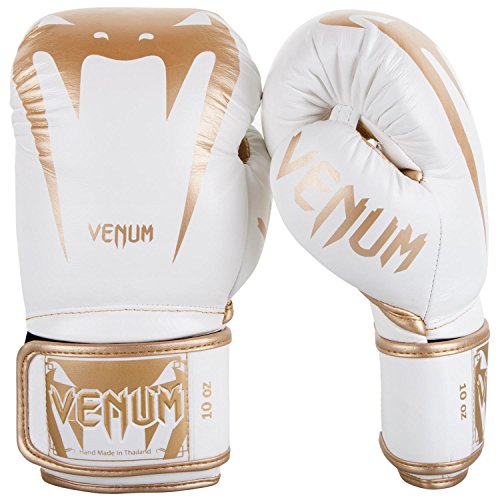 Venum Giant 3.0, Guantoni da Boxe Muay Thai Kick Boxing, Unisex - Adulto, Bianco/Oro, 14 Oz