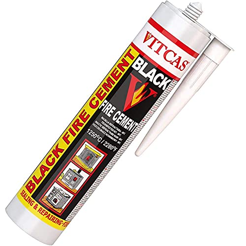 Vitcas - Cemento fuoco nero 1.250 c - 310 ml per caminetto, stufa, caldaie ecc