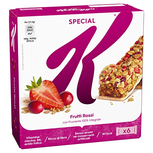Kellogg's Barrette di Cereali con Frutti Rossi, 129g