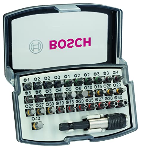 Bosch Professional Set da 32 Pz. Bit di avvitamento Extra Hard (PH-, PZ-, HEX-, T-, TH-, S-Bit, Accessori Trapani & Avvitatori)