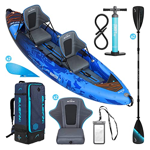 Kayak Ranger Bluefin gonfiabile, kayak gonfiabile per 2 persone, alternativa alla canoa gonfiabile