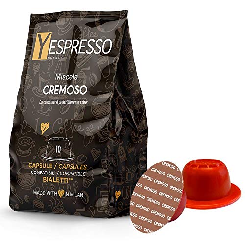 Yespresso, Cremoso Napoli – 100 Capsule compatibili con Bialetti Mokona e Mokespresso