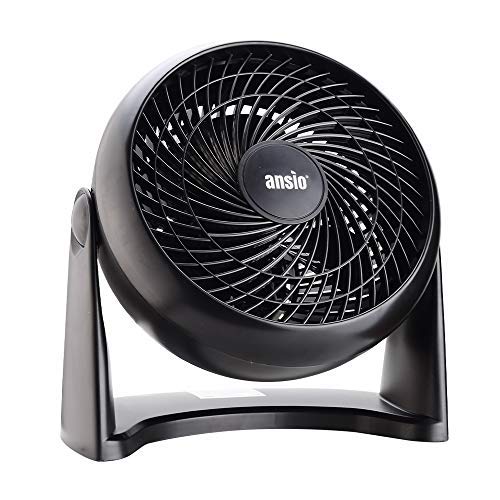 ANSIO Ventilatore personale turbo a parete con 3 velocità, 50 Watt, ideale per casa e ufficio - Nero