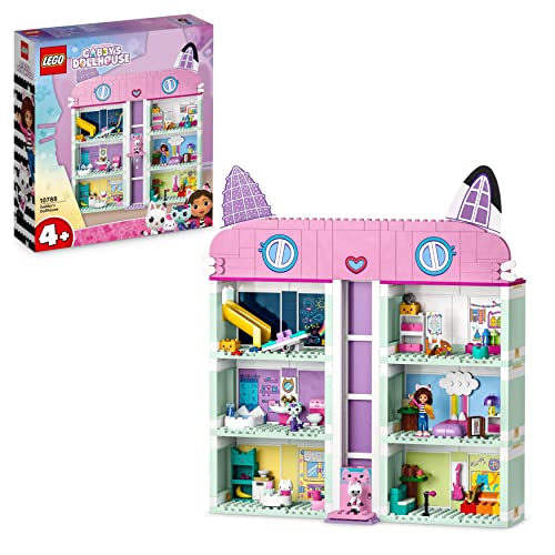LEGO 10788 La Casa delle Bambole di Gabby, Casa Giocattolo a 4 Piani e 8 Stanze, Giochi per Bambine e Bambini dai 4 Anni con i Personaggi di Gabby, Pandy Panda, Dolcetto e Siregatta e Accessori