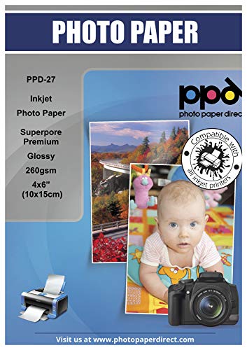 PPD 10x15cm 100 Fogli 260g Carta Fotografica Lucida Professionale Per Stampanti Inkjet - PPD-27-100