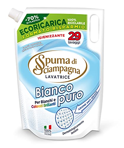 Spuma di Sciampagna Ecoricarica Detersivo Lavatrice Bianco Puro 29 lavaggi - 1305 ml