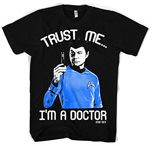 Officiellement Marchandises Sous Licence Star Trek Trust Me - IŽm A Doctor T-Shirt (Noir), Medium