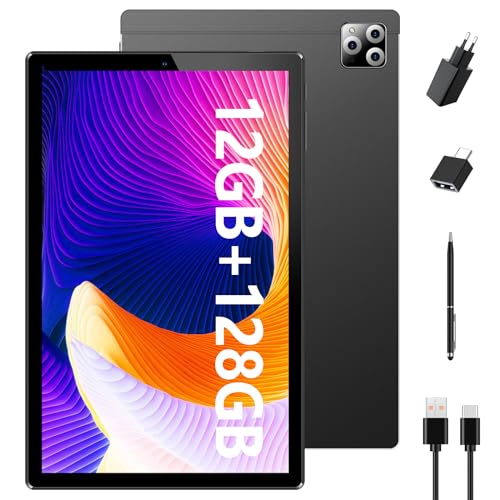 SIMPLORI 4G LTE Tablet 10 Pollici, Android 13 Tablet in offerta, otto core, 12 GB RAM, 128 GB ROM,Schermo IPS 1280 * 800, 13MP + 5MP Camera, Bluetooth 5.0