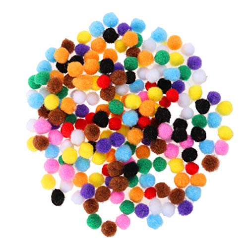 HEALLILY PON PON per Artigianato Pompon Multicolor Palla di Peluche Colorata per Hobby Forniture Artigianato Creativo Materiale Fai da Te 10 Colori 10mm 200 Pezzi (Colore Misto)