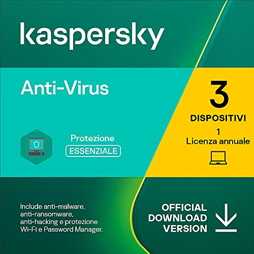 Kaspersky Anti-Virus 2023 | 3 Dispositivi | 1 Anno | PC | Codice d'attivazione via email