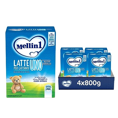 MELLIN 1 - Latte in Polvere per Lattanti - dalla nascita al 6° Mese - Confezione da 3200 grammi (4 confezioni da 800g)