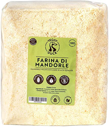 Veggy Duck - Farina di Mandorle Pelate (1Kg) | Origine Sicilia | Naturale | Senza Glutine