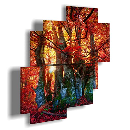 duudaart quadro autunno moderno e multilivello 3d quadri moderni paesaggi bosco foresta alberi stampa da parete per soggiorno e camera da letto