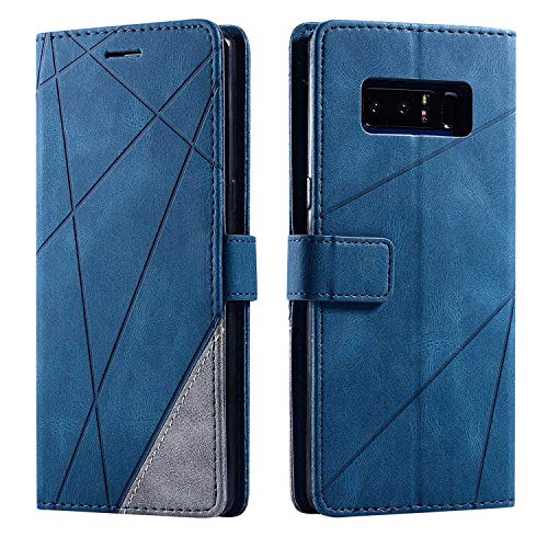Cover per Galaxy Note 8, SONWO Flip Caso in PU Pelle Case Cover Portafoglio Custodia per Samsung Galaxy Note 8, [Kickstand] [Slot per Schede], Blu