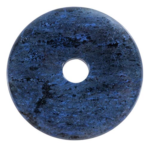 Lebensquelle Plus Ciambella blu Dumortierite, diametro 40 mm, ciondolo con gemma di diametro, Pietra semi-preziosa, dumortierite
