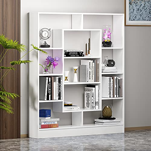 HOMIDEA VENUS Libreria - Scaffale per libri - Scaffale per ufficio/soggiorno dal design moderno (Bianco)
