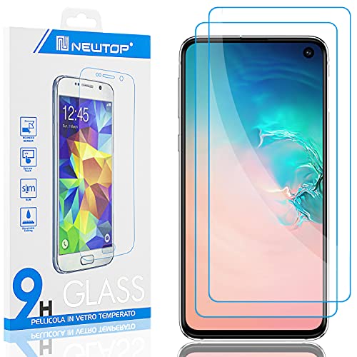 N NEWTOP Pellicola GLASS FILM Compatibile per Samsung Galaxy S10E, Fina 0.3mm Durezza 9H in Vetro Temperato Proteggi Schermo Display Protettiva Anti Urto Graffio Protezione (2 Pezzi)