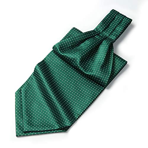 HISDERN Ascot Uomo Verde Foulard Elegante Cravatta Ascots a Pois da Matrimonio