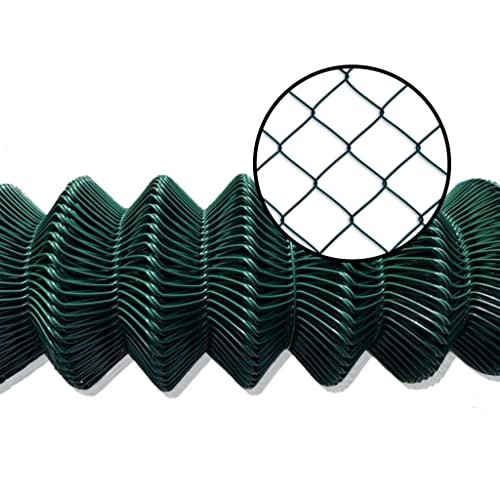 Italfence - Rete metallica plastificata romboidale a maglia sciolta per recinzione, 25m (2,4mm (Standard), 175cm)