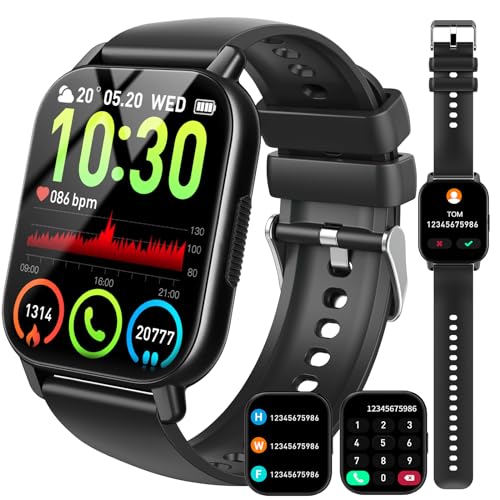 Csasan Smartwatch Uomo Donna, 1.85' Orologio Smartwatch con Chiamate e Risposta, 112 Sportivo, Impermeabil IP68 Activity Tracker Contapassi/Cardiofrequenzimetro/Monitoraggio del sonno, per Android/iOS